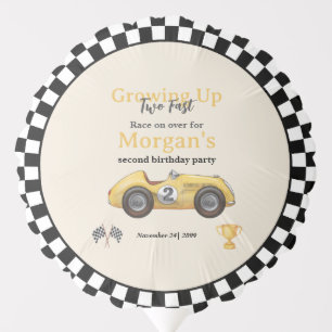 Growing Up Two Fast Yellow Race Car Kids 2nd  Balloon