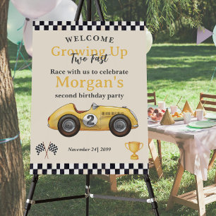 Growing Up Two Fast Yellow Race Car Kids 2nd  Foam Board