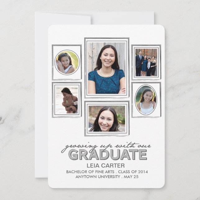 Growing Up with Graduate Announcement (Front)