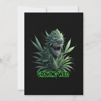 “Growing wild” cool weed plant design for print Invitation