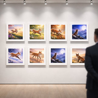 Growing Wild & Free:The Fox's 6-Piece Seasonal Art Acrylic Photo Tile