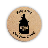 Growler Drink Token Wooden Nickels (Front)