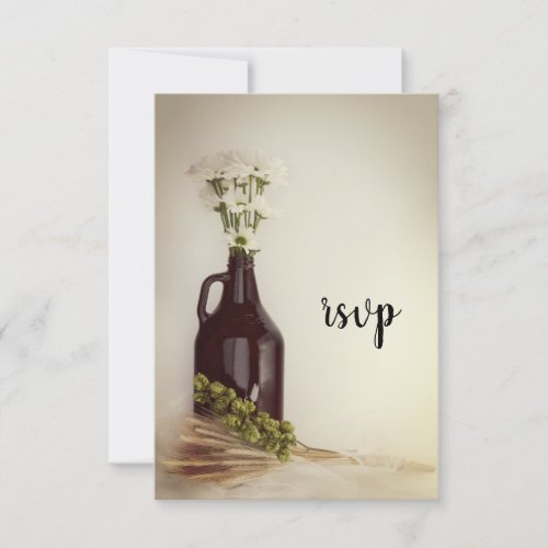 Growler Hops and Daisies Brewery Wedding RSVP