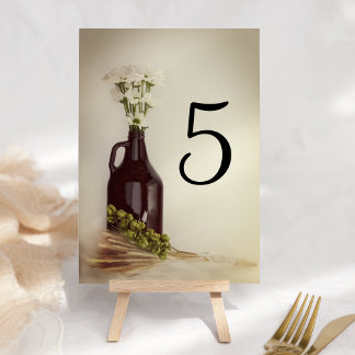 Growler, Hops and Daisies Brewery Wedding Table Nu Number
