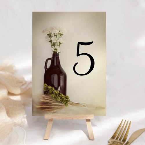 Growler Hops and Daisies Brewery Wedding Table Nu Table Number