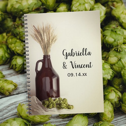 Growler Hops and Wheat Brewery Wedding Guest Book