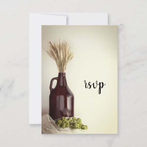 Growler Hops and Wheat Brewery Wedding RSVP
