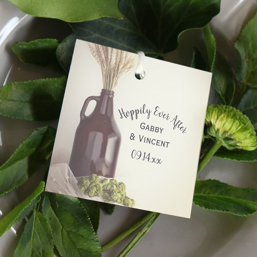 Growler Hops and Wheat Wedding Hoppily Ever After Favor Tags