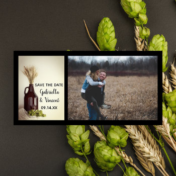 Growler Hops Wheat Brewery Wedding Save The Date by loraseverson at Zazzle