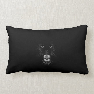 growling black panther lumbar pillow
