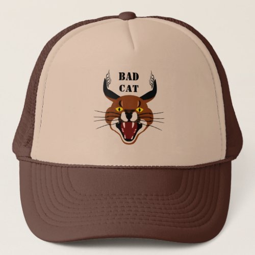 Growling Caracal Bad Cat Trucker Hat