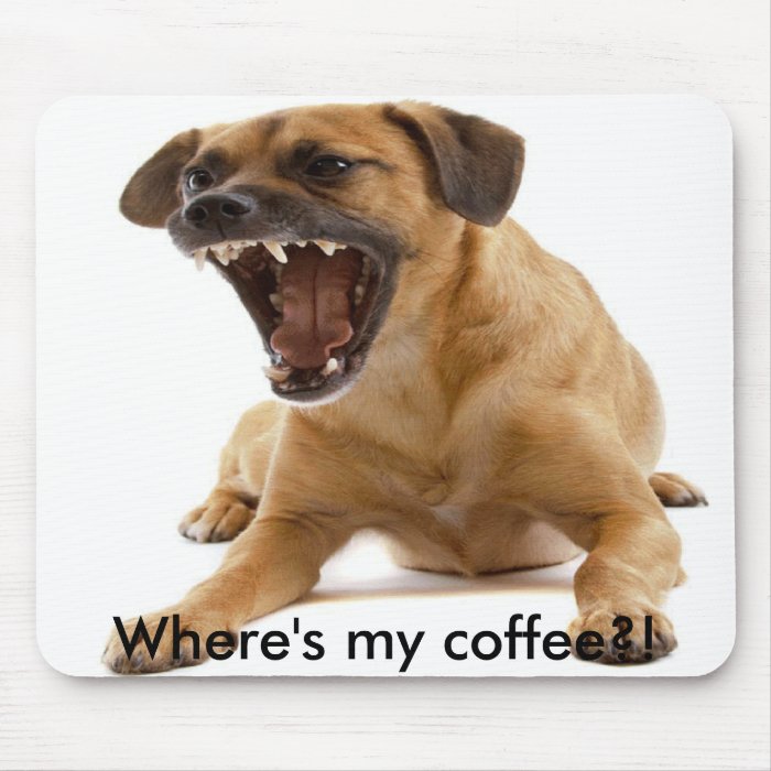 Growling dog mouse pad