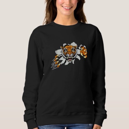 Growling Mouth Open Bengal Tiger 2022  Sweatshirt
