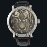Growling Tiger Face in Sepia Tones Watch<br><div class="desc">A beautiful image of a growling tiger's face in sepia tones.</div>