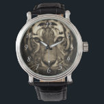 Growling Tiger Face in Sepia Tones Watch<br><div class="desc">A beautiful image of a growling tiger's face in sepia tones.</div>