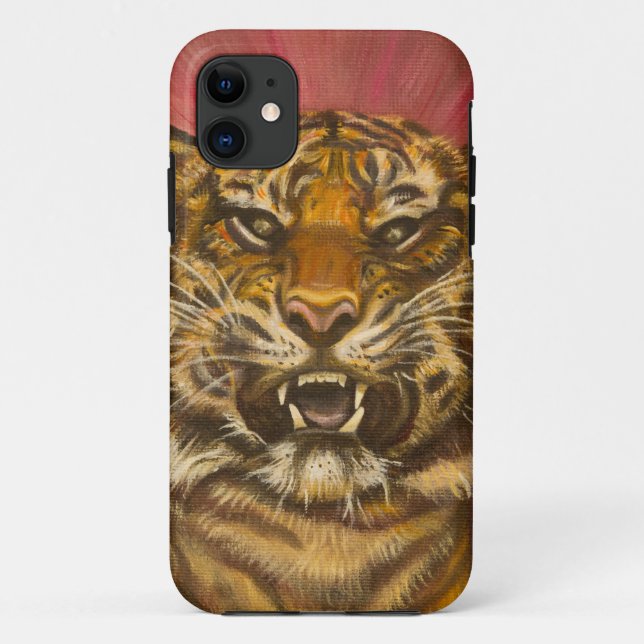 Growling Tiger portrait closeup Case-Mate iPhone Case (Back)