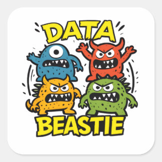 Growly Data Beastie Magnet Square Sticker
