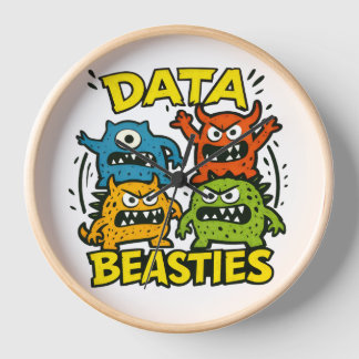 Growly Data Beasties clock