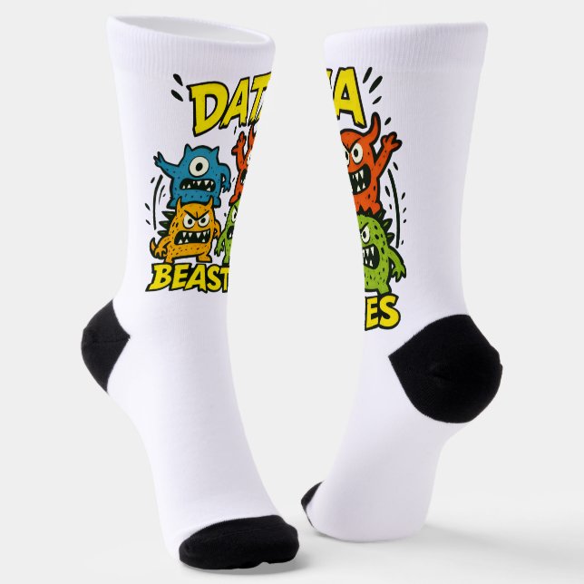 Growly Data Beasties Socks (Angled)