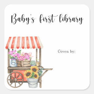 Grown Baby Shower bookplate - baby's first library