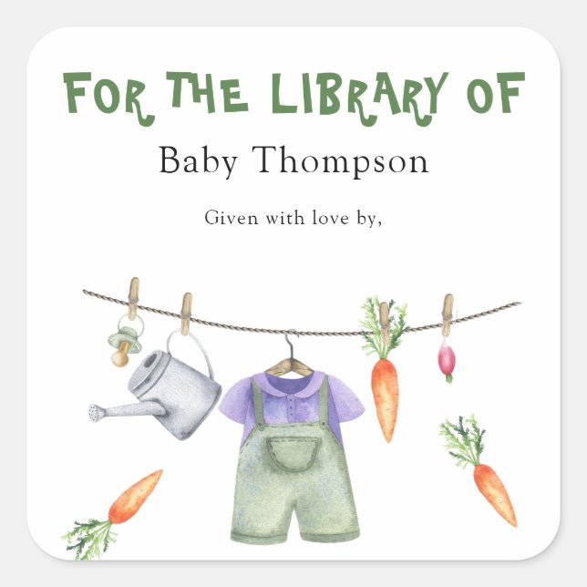 Grown Baby Shower bookplate - for the library of (Front)