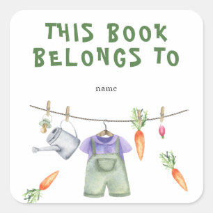 Grown Baby Shower bookplate - this book belongs to