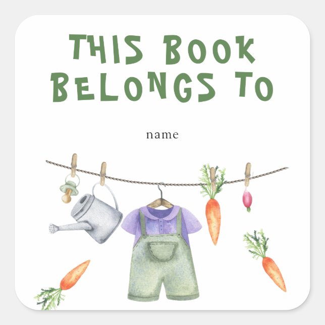 Grown Baby Shower bookplate - this book belongs to (Front)