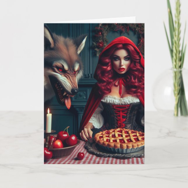 Grown Up Little Red Big Bad Wolf Birthday  Card (Front)