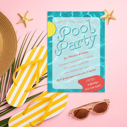 Grown Up Pool Party Invitation