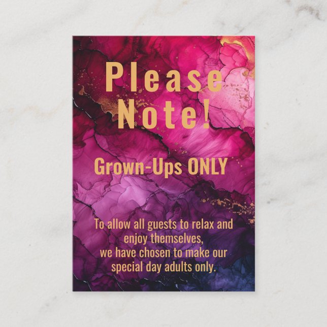 Grown-ups Only Celestial Elegance Marble  Enclosure Card (Front)