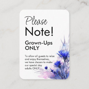 Grown-ups Only Cornflower Reverie Enclosure Card