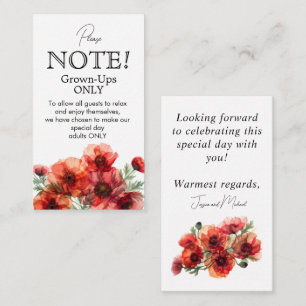 Grown-ups ONLY Scarlet Petal Serenade Enclosure Card