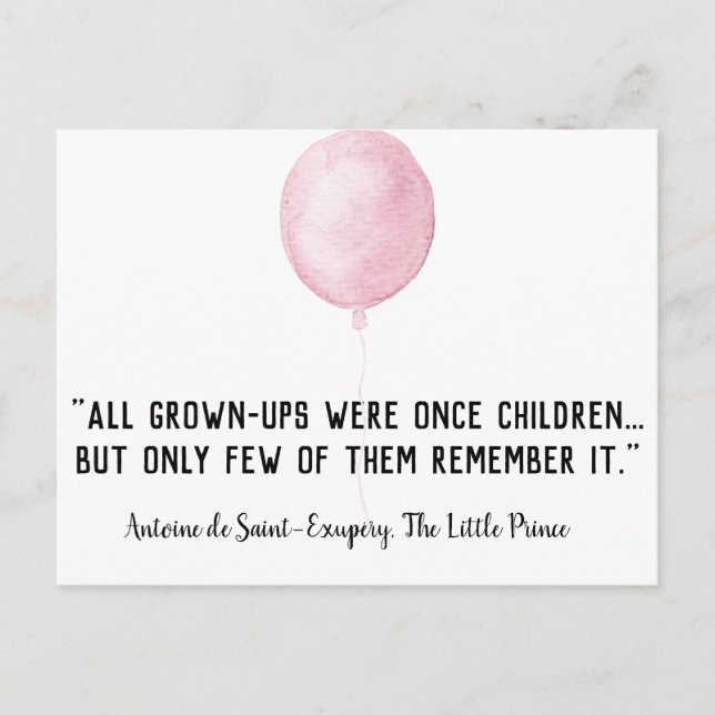 Grown Ups Quote Postcard (Front)