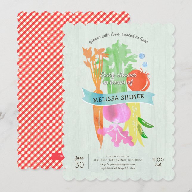 Grown with Love Garden Baby Shower Invitation (Front/Back)