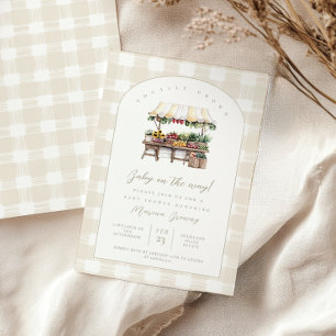 Grown with Love Market baby shower Invitation