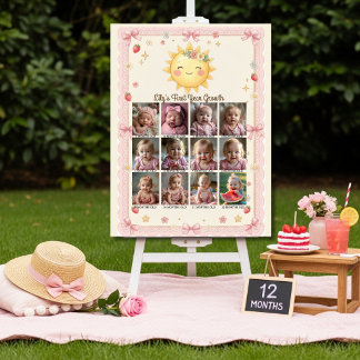 Growth Bow 1st Year Photo Milestone 12 Month Photo Foam Board