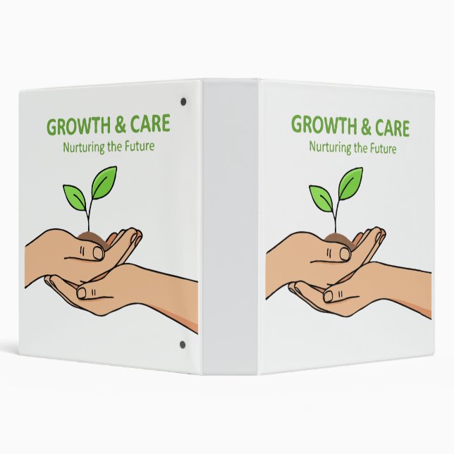 Growth & Care | Nurturing the Future Inspirational 3 Ring Binder (Background)