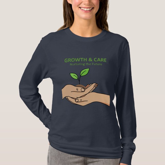 Growth & Care | Nurturing the Future Inspirational T-Shirt (Front)