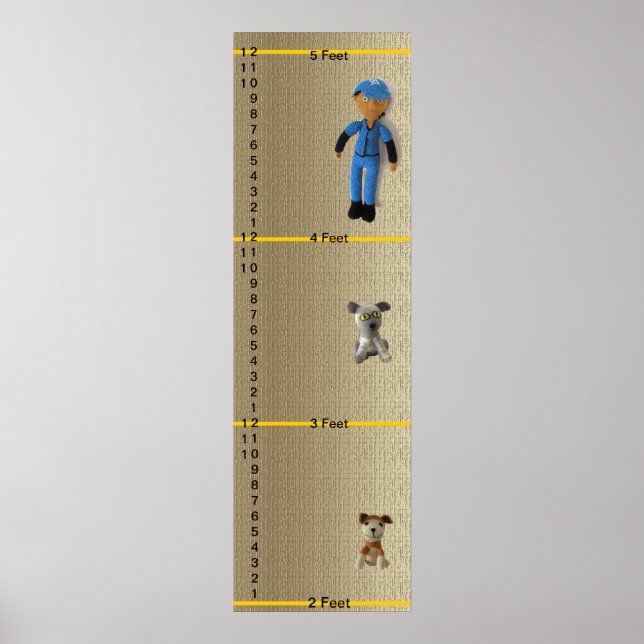 Growth Chart - Dog Cat and Boy Dolls (Front)
