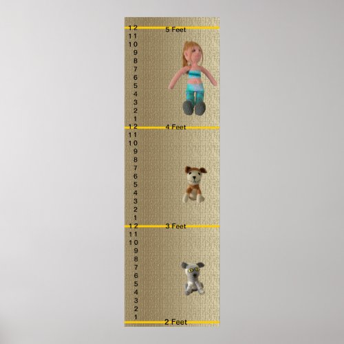Growth Chart _ Dog Cat and Girl Dolls