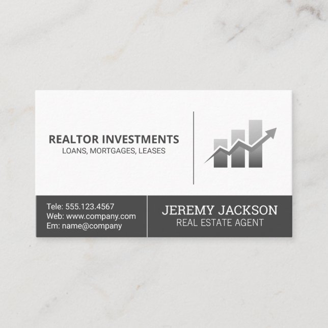 Growth Chart | Finance Growth Business Card (Front)