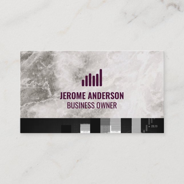 Growth Chart Icon | Stock Market Graph Business Card (Front)