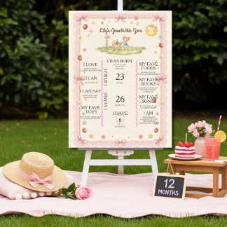 Growth First Year Blonde Milestone Birth Stats  Foam Board