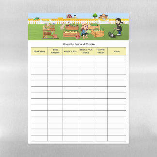 Growth & Harvest Tracker Magnetic Dry Erase Sheet