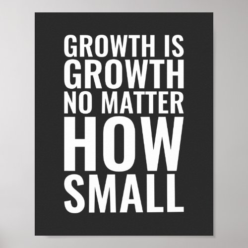 Growth is growth   Motivational Quote Poster