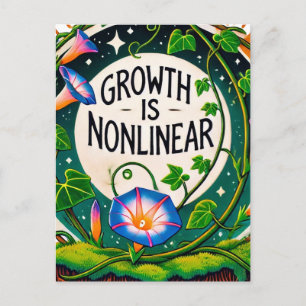 Growth is Nonlinear Floral Morning Glory Postcard