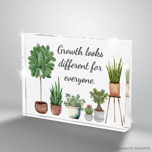 Growth Looks Different for Everyone Inspirational Acrylic Award