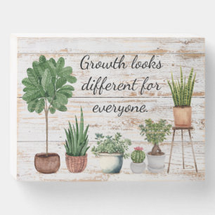 Growth Looks Different for Everyone Inspirational Wooden Box Sign