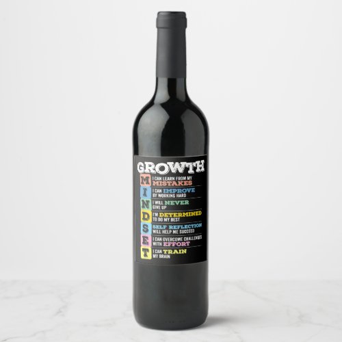 Growth Mindset Classroom Brain Motivation Entrepre Wine Label