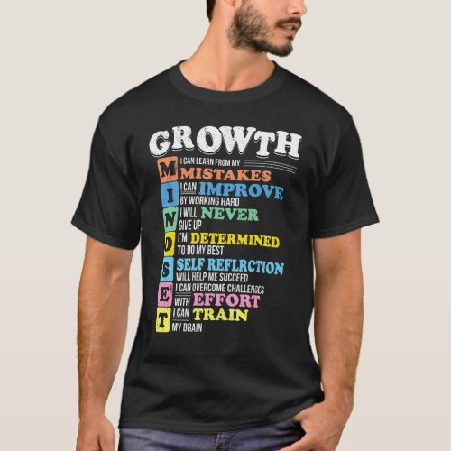 Growth Mindset Classroom Teacher Positive Thinking T-Shirt
